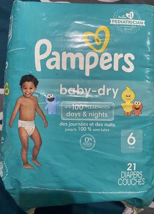 Підгузки дитячі pampers baby-dry 6 (21) штука