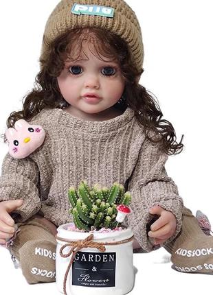 Силіконова колекційна лялька реборн reborn дівчинка каміла повністю анатомічна (вінілова лялька) висота