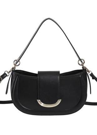 Жіноча сумка багет через плече з двома ремінцями