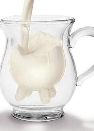 Кувшин детская чашка с двойным дном для молока веселый молочник3 фото