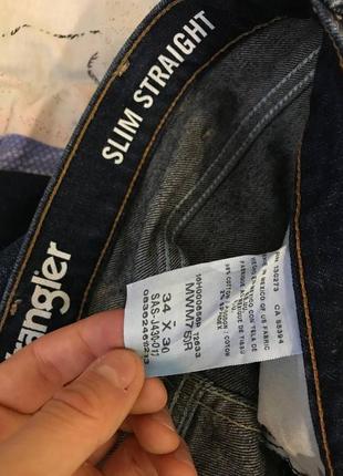 Мужские джинсы штаны wrangler slim straight size 34/30 оригинал8 фото