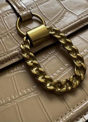 Zara сумка с цепочкой, бежевая базовая оригинал, кросс боди5 фото
