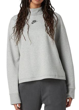 Серый женский оверсайз свитшот худи футболка nike tech fleece размер m