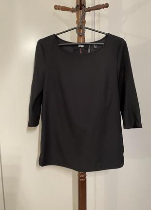 Mango s/m идеальная базовая черная блуза кофточка прямого кроя