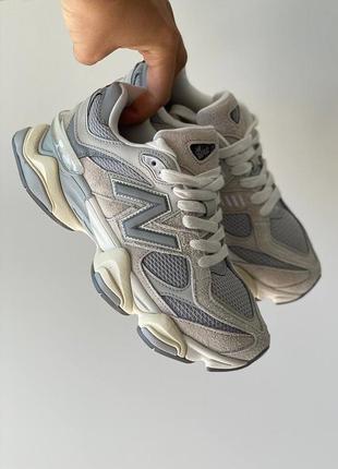 Крутые женские кроссовки new balance 9060 light grey beige серо-бежевые