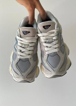 Крутые женские кроссовки new balance 9060 light grey beige серо-бежевые2 фото