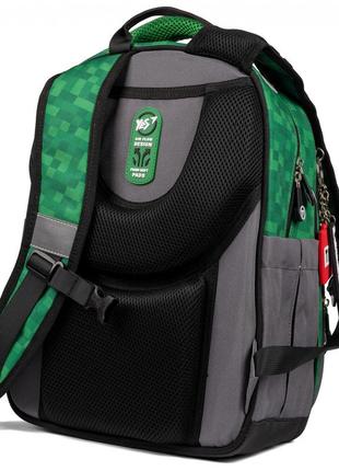 Рюкзак шкільний напівкаркасний yes minecraft s-91 38х29х13 см, 14 л, зелений (559751)5 фото