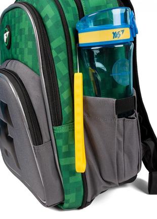 Рюкзак шкільний напівкаркасний yes minecraft s-91 38х29х13 см, 14 л, зелений (559751)7 фото