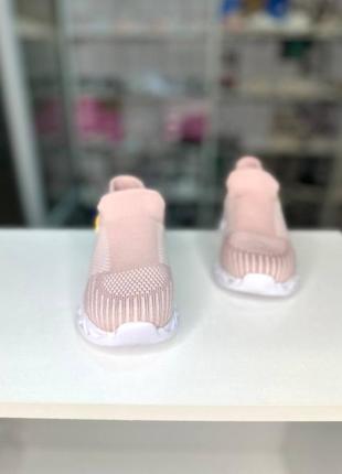 Детские текстильные кроссовки для девочек 🤍 с подсветкой2 фото
