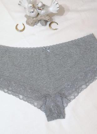 Якісні сірі трусики з мереживом 2xl
