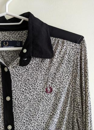 Леопардова блуза fred perry зі зйомним коміром5 фото