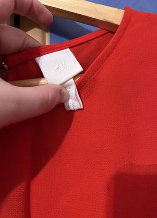 Червона сукня h&m пряма, щільний креп4 фото
