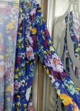 Сетка кимоно с цветочным принтом5 фото