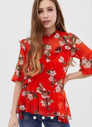 Брендова шифонова блуза miss selfridge в'єтнамом етикетка1 фото