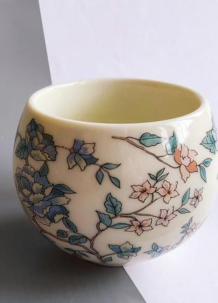 Керамічна піала для чаю "квіти камелії" (1шт, 120мл)2 фото