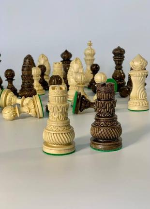 Комплект шахових фігур з дерева в коробці для зберігання, арт.8095253 фото