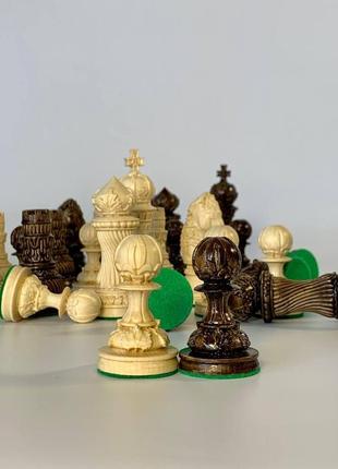 Комплект шахових фігур з дерева в коробці для зберігання, арт.8095257 фото
