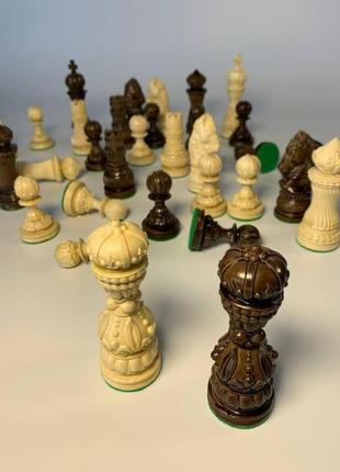 Комплект шахових фігур з дерева в коробці для зберігання, арт.8095255 фото