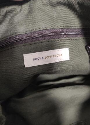 John rocha мала дизайнерська темно коричнева шкіряна жіноча сумка з короткою ручкою багет хобо натуральна шкіра м'яка маленька8 фото