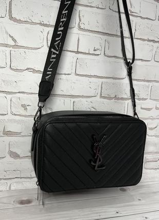 Черная женская сумка в стиле ysl2 фото