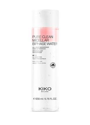 Двухфазная мицеллярная вода kiko milano pure clean micellar biphase water. мицеллярная вода кико мело. средство для снятия макияжа1 фото