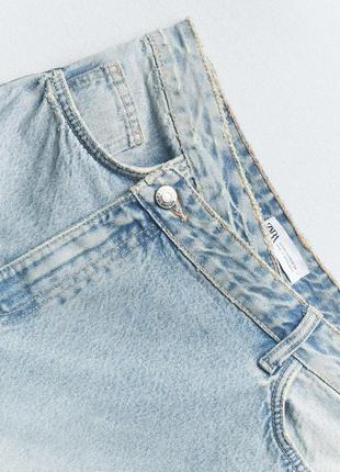Голубая джинсовая юбка миди zara trf длинная юбка с разрезом зара2 фото