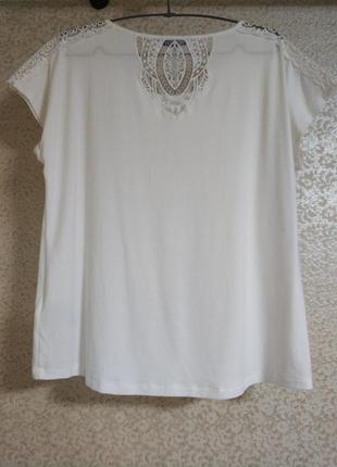 M&s marks& spencer біла блузка блуза футболка мереживо бренд m&s р.142 фото