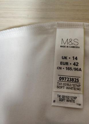 M&s marks& spencer біла блузка блуза футболка мереживо бренд m&s р.145 фото