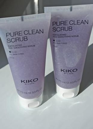 Рисовый скраб для лица kiko milano pure clean scrub 75 мл.1 фото