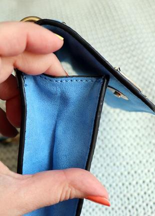 Новая голубая сумка кросс боди с вышивкой3 фото