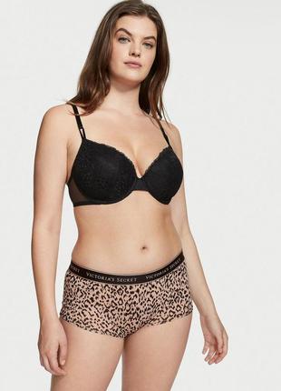 Трусики шортики victoria's secret logo cotton shortie panty camo leopard2 фото