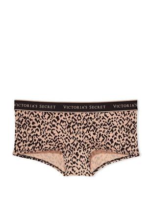 Трусики шортики victoria's secret logo cotton shortie panty camo leopard1 фото