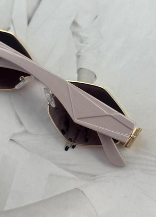 Женские шестиугольные очки  коричневый (7502)5 фото