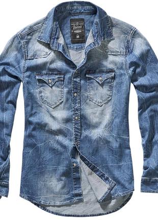 Рубашка мужская джинсовая brandit riley denim blue (s)
