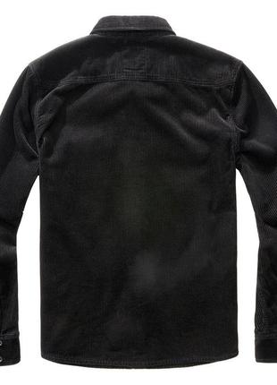 Рубашка вельветовая мужская brandit corduroy classic черная (m)2 фото