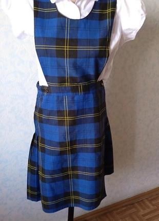 Сарафан детский, костюм, юбка- кильт с нагрудникомомы блузка1 фото