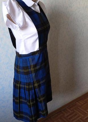 Сарафан детский, костюм, юбка- кильт с нагрудникомомы блузка3 фото
