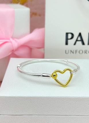 ✨ срібний браслет пандора моментс pandora moments із застібкою-серцем 569539c00