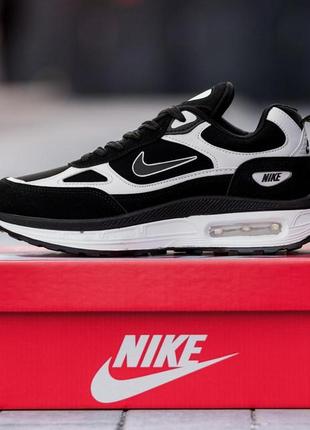 Кроссовки мужские легкие nike air max black стильные черно белые повседневные кроссовки кроссовки на лето