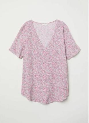 Натуральная блуза в мелкие цветочки 56-58 размер