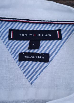 Чоловіча льняна сорочка без ворота, с коротки рукавом tommy hilfiger8 фото