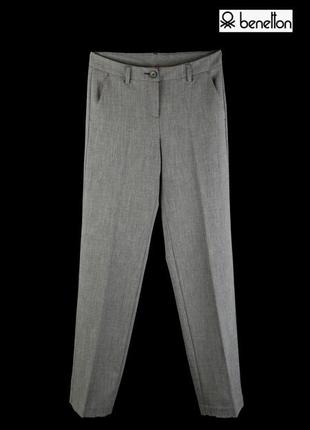 Элегантные женские брюки unitedcolorsofbenetton комфортный стрейч серого цвета в мелкую ёлочку  размер-38  30у€5 фото