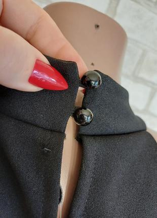Фирменная quiz нарядная стильная блуза/кофта с баской сочного чёрного цвета, размер хл6 фото