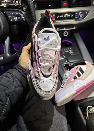 Трендовые женские кроссовки adidas adi2000 pink white розовые6 фото