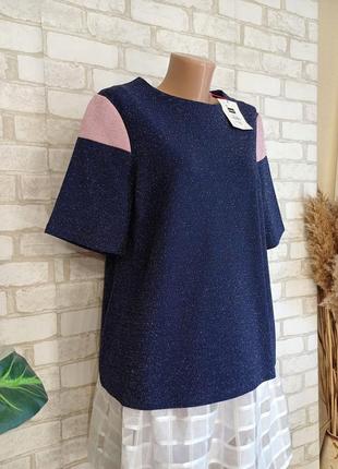 Новая с биркой нарядная блуза/кофта в темно синем цвете с люрексной нитью, размер 2хл3 фото