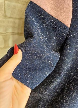 Новая с биркой нарядная блуза/кофта в темно синем цвете с люрексной нитью, размер 2хл6 фото