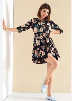 Платье zara оверсайз в цветочный принт от zara р.м