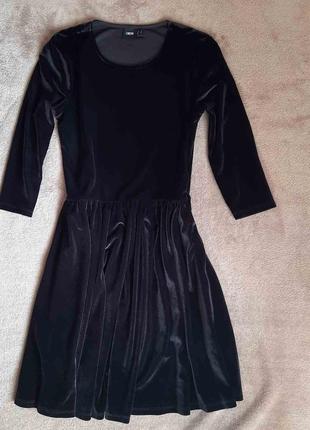 Черное бархатное платье asos, размер 36 ( 34 )1 фото