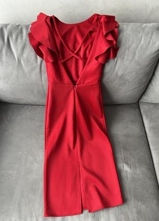 Коктейльное красное платье футляр candy's3 фото