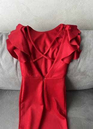 Коктейльное красное платье футляр candy's5 фото